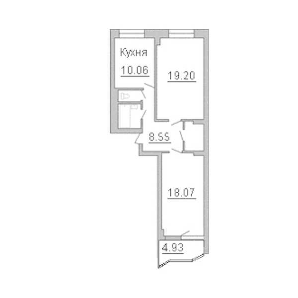Двухкомнатная квартира в : площадь 64.3 м2 , этаж: 10 – купить в Санкт-Петербурге